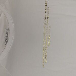 Alphalete mens Legacy t-shirt white with gold letters size large RARE
